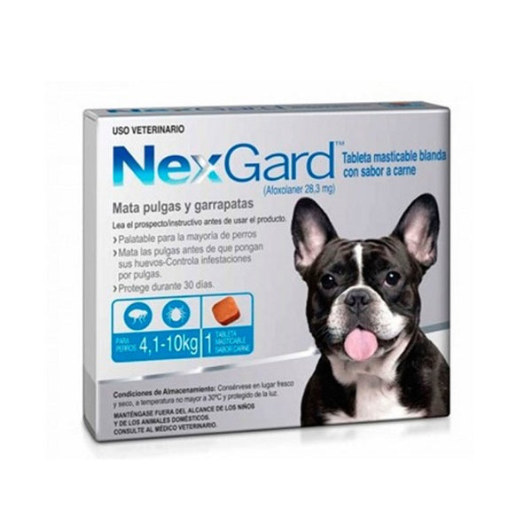 NEXGARD PERRO 04-10KG X 1 COMPRIMIDO