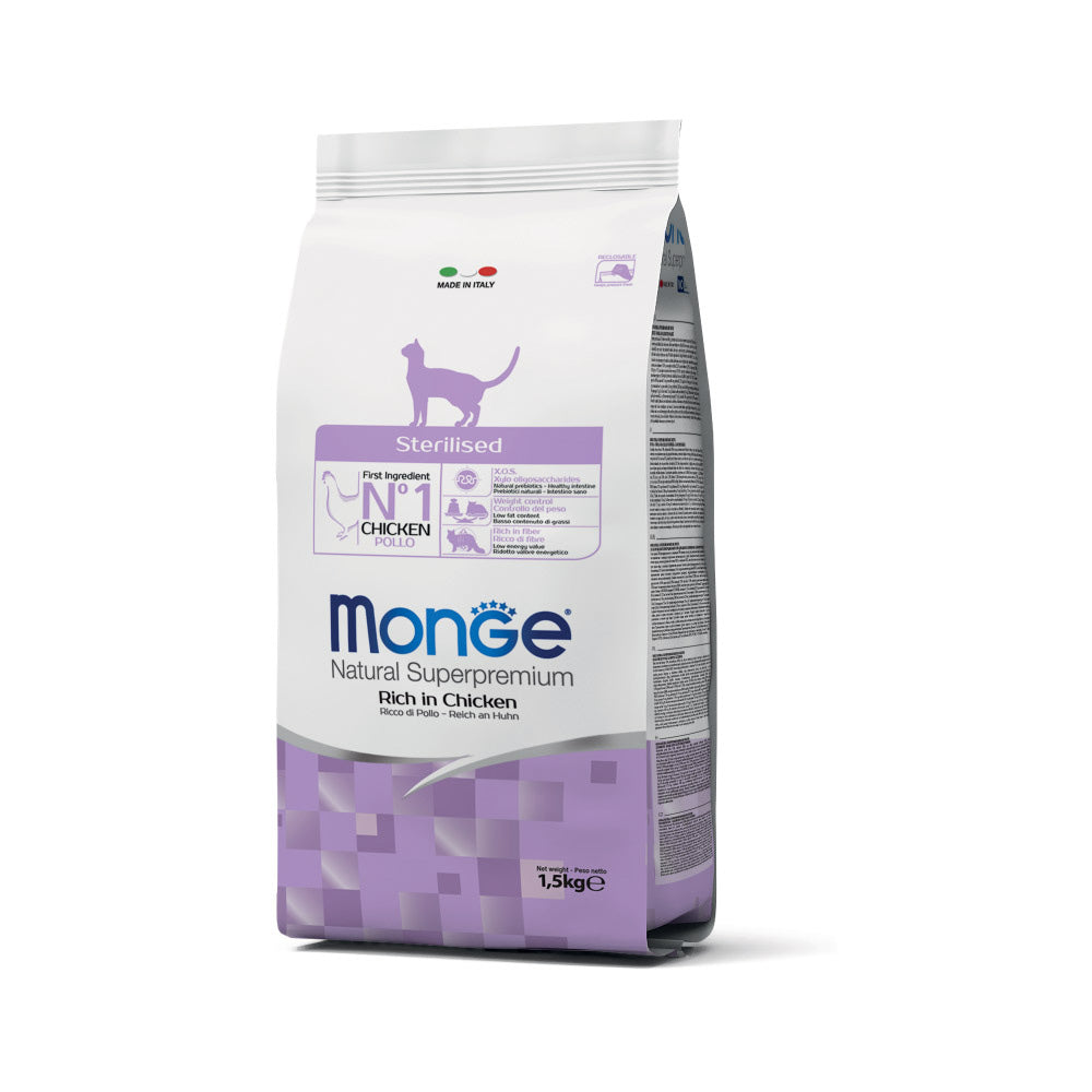 MONGE GATO ESTERILIZADO POLLO 1.5KG