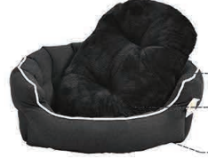 CAMA MASCOTA REDONDA ACOLCHADA NEGRO (9248-2006)