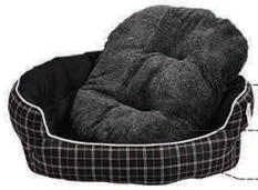 CAMA MASCOTA REDONDA ACOLCHADA DISEÑO NEGRO (9347-2005)