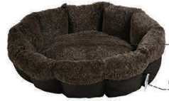 CAMA MASCOTA REDONDA ACOLCHADA CAFÉ OSCURO (9372-2009)