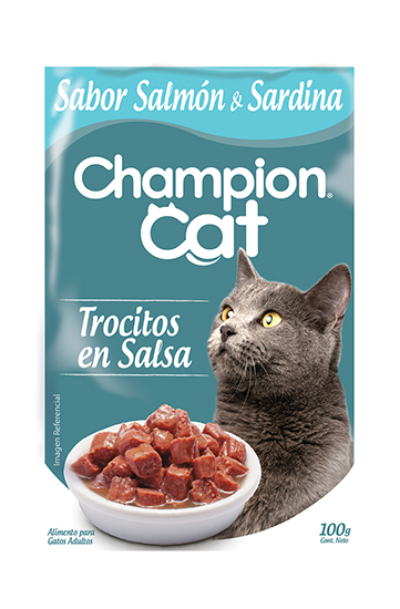 CHAMPION CAT SOBRE SALMON SARDINA 100GR